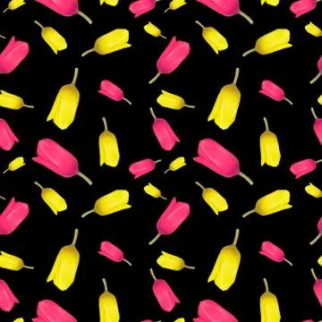 Seamless pattern of tulips Pattern of flowers. Valentine's background. Floral Foto stock