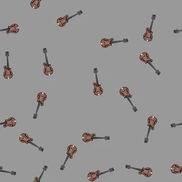 Seamless pattern tuning mandolin cartoon vector 스톡 일러스트
