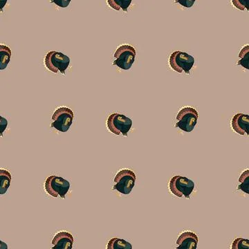 Seamless pattern Turkey beige background. Texture of farm bird for any purpos Stock Illustration