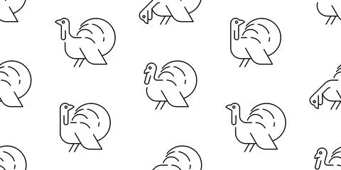 Seamless pattern with Turkeys Stock Illustration