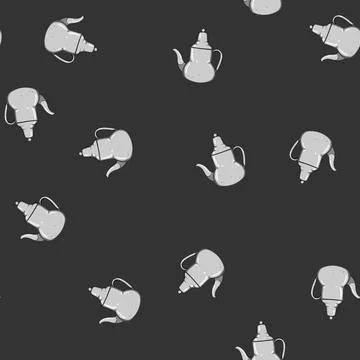 Seamless pattern turkish arabic tea pot cartoon vector Illustrazione stock