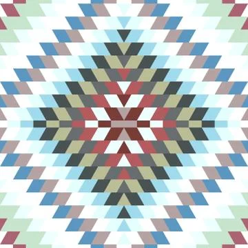Seamless pattern Turkish carpet blue white gray purple brown. Colorful patchw Stock Illustration