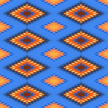 Seamless pattern Turkish carpet Orange color pink blue red. Colorful patchwor Stock Illustration