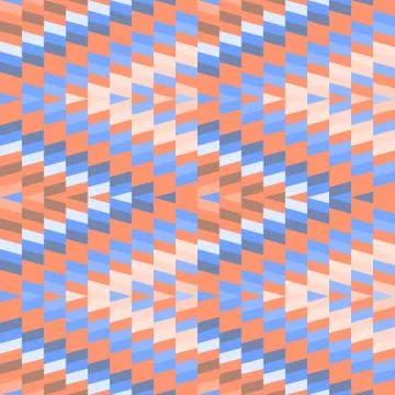 Seamless pattern Turkish carpet pink sky blue orange beige. Patchwork mosaic  Stock Illustration