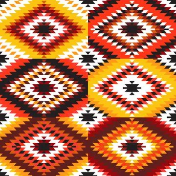 Seamless pattern Turkish carpet white red orange claret burgundy. Colorful pa Stock Illustration