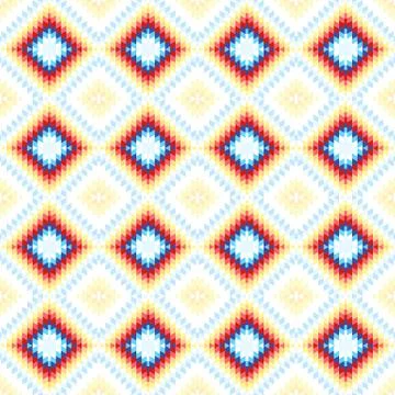 Seamless pattern Turkish carpet white blue pink orange. Patchwork mosaic orie Stock Illustration