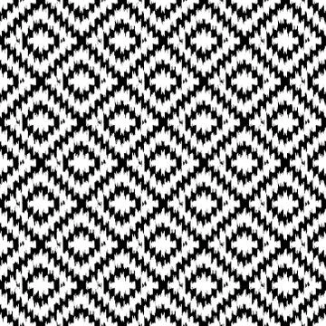 Seamless pattern Turkish carpet white black. Patchwork mosaic oriental kilim  Stock Illustration