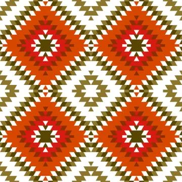 Seamless pattern Turkish carpet yellow beige orange khaki brown. Patchwork mo Stock Illustration