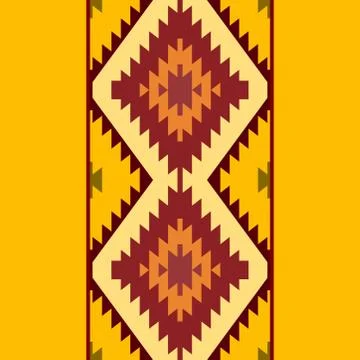 Seamless pattern Turkish carpet yellow beige orange brown. Patchwork mosaic o Stock Illustration