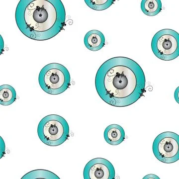 Seamless pattern with turquoise evil eye vector Stock Illustration