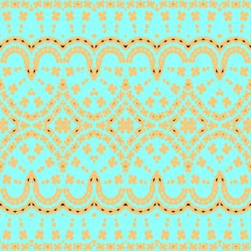 Seamless pattern turquoise orange Stock Illustration