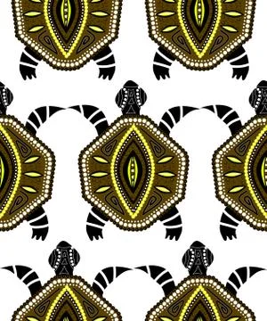 Seamless pattern with turtles Stock Illustration