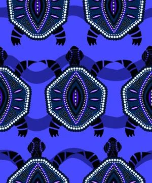 Seamless pattern with turtles Stock Illustration