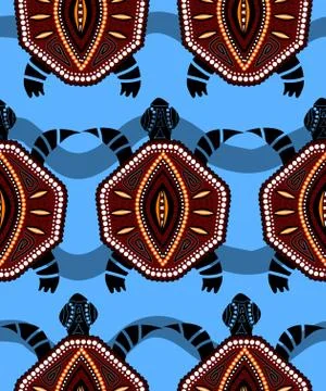 Seamless pattern with turtles Stock Illustration