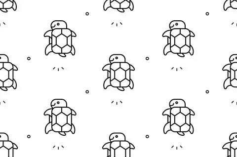 Seamless pattern with Turtles Stock Illustration