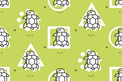 Seamless pattern with Turtles Stock Illustration