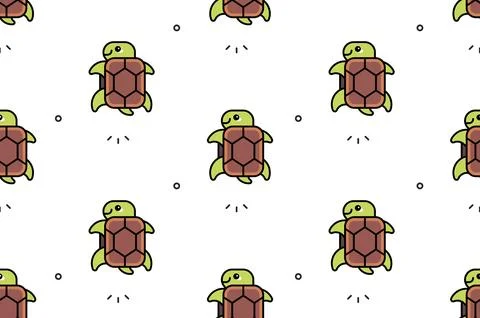 Seamless pattern with Turtles Stock Illustration