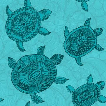 Seamless pattern with turtles. seamless pattern can be used for wallpaper, pa Stock Illustration
