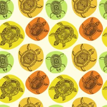 Seamless pattern with turtles. seamless pattern can be used for wallpaper, pa Stock Illustration