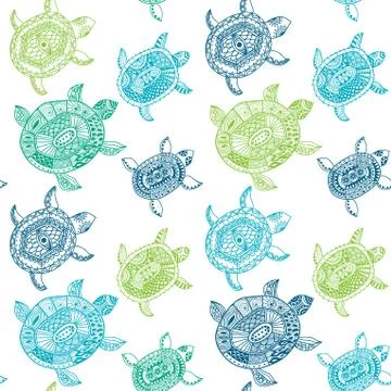 Seamless pattern with turtles. seamless pattern can be used for wallpaper, pa Stock Illustration