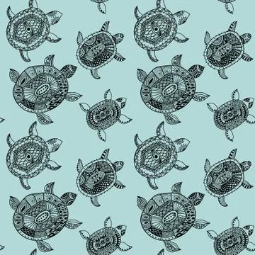 Seamless pattern with turtles. seamless pattern can be used for wallpaper, pa 스톡 일러스트