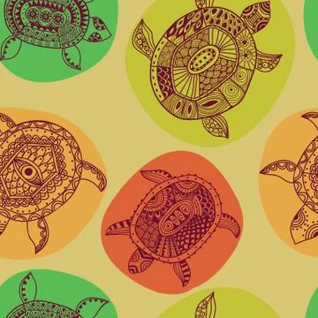 Seamless pattern with turtles. seamless pattern can be used for wallpaper, pa Stock Illustration