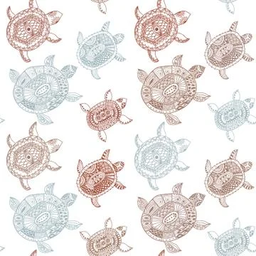 Seamless pattern with turtles. seamless pattern can be used for wallpaper, pa Stock Illustration