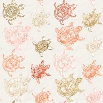 Seamless pattern with turtles. seamless pattern can be used for wallpaper, pa Stock Illustration