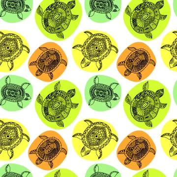 Seamless pattern with turtles. seamless pattern can be used for wallpaper, pa Stock Illustration