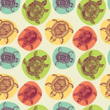Seamless pattern with turtles. seamless pattern can be used for wallpaper, pa Stock Illustration