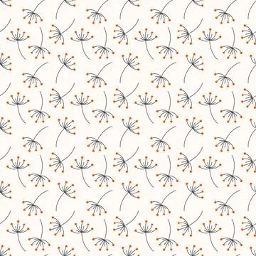 Seamless pattern of twigs with berries in a flat style. Vector illustration. Stock-Illustration