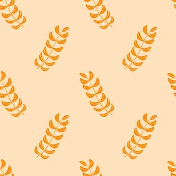 Seamless pattern of twigs in a flat style. Vector illustration. Stock Illustration