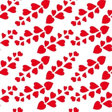 Seamless pattern with twigs with heart shaped leaves, fabric print web, wrapp Stock Illustration