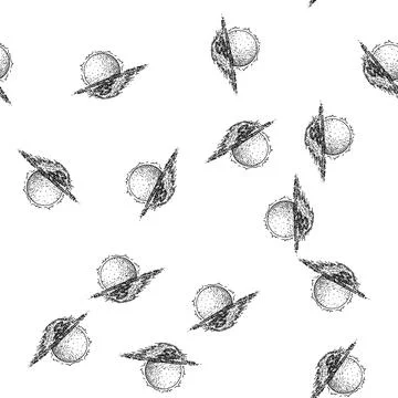 Seamless pattern twilight sunset sea sketch hand drawn Illustrazione stock