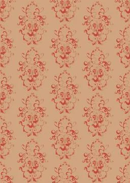 Seamless pattern of twisted elements, reminiscent of ancient Russian painti.. Stockillustratie