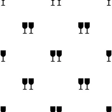 Seamless pattern with two glasses on white background. Vector illustration. Stock Illustration