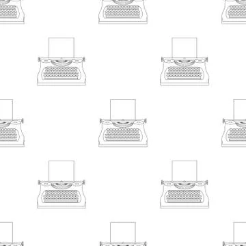 Seamless pattern with typewriter machine. Journalist equipment. Vector. Illustrazione stock