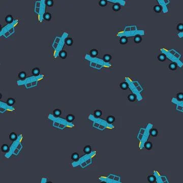 Seamless pattern typography monster truck cartoon vector Stock Illustration