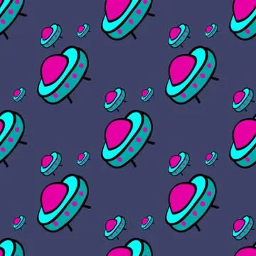 Seamless pattern UFO Stock Illustration