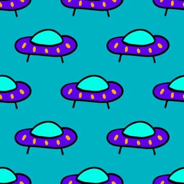Seamless pattern UFO Stock Illustration