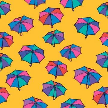 Seamless pattern with umbrella. Stock Illustration