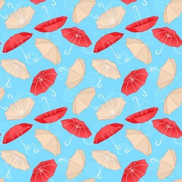 Seamless pattern with umbrellas Stock Illustration
