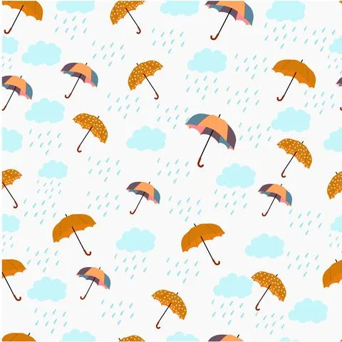 Seamless pattern with umbrellas Stock Illustration