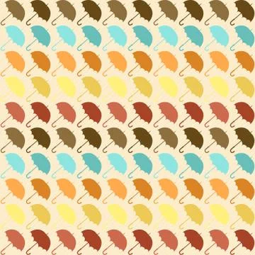 Seamless pattern with umbrellas in retro style 库存插图