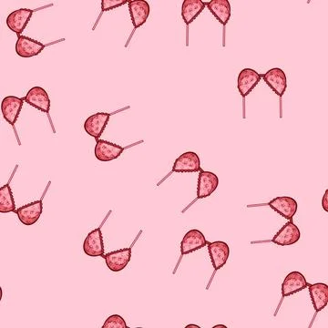 Seamless pattern undergarment bra lace cartoon vector Stock Illustration