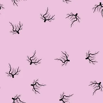 Seamless pattern underground tree root cartoon vector Stock Illustration