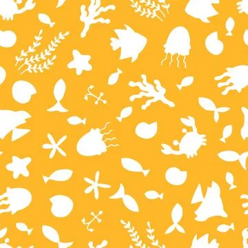 Seamless pattern with underwater animals. Ocean, sea life. Nautical backgro.. イラスト素材