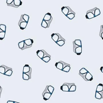 Seamless pattern underwater diving mask cartoon vector 库存插图