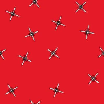 Seamless pattern underwater propeller cartoon vector Stock Illustration