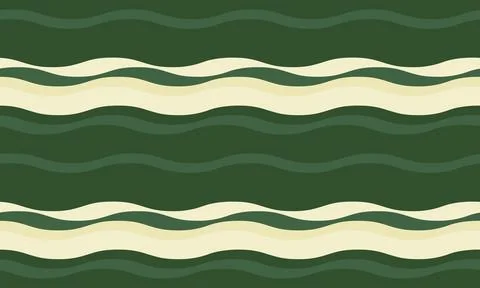 Seamless pattern of undulating green and beige waves.  Evokes calmness, natur 스톡 일러스트